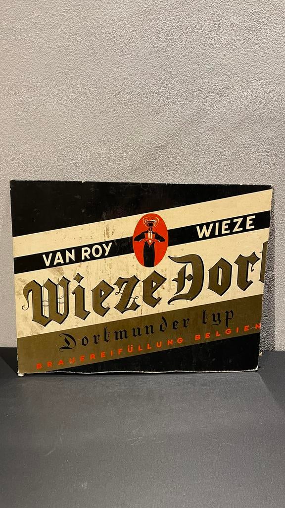 Wieze reclame bord., Ophalen of Verzenden, Gebruikt, Reclamebord