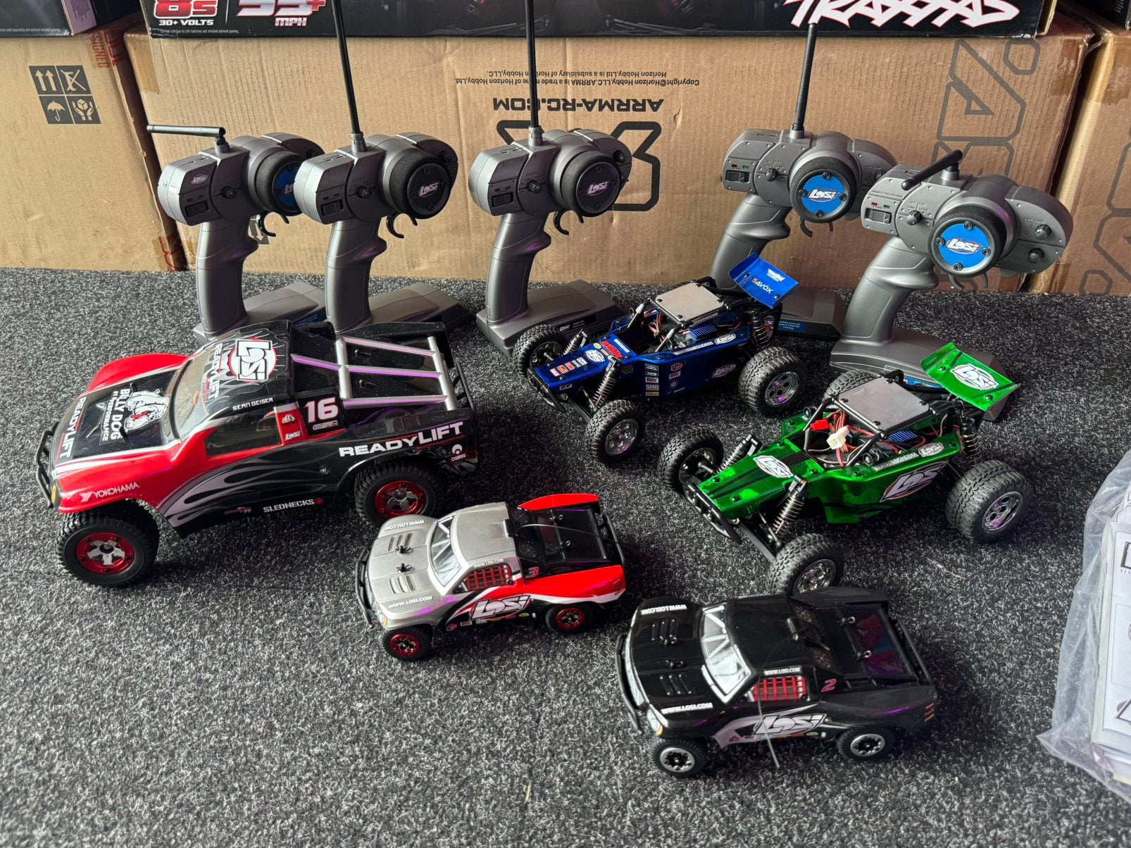 Compleet lot Losi auto,s schaal 1:24 tot 1:16, Ophalen of Verzenden, Zo goed als nieuw, Schaal 1:16