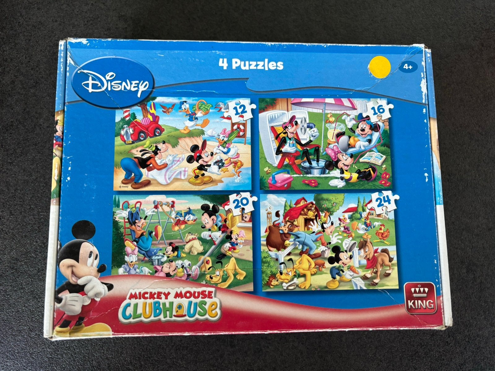Boîte de 4 puzzles Disney Mickey Mouse et ses amis, Enlèvement ou Envoi, 10 à 50 pièces, Comme neuf, 2 à 4 ans