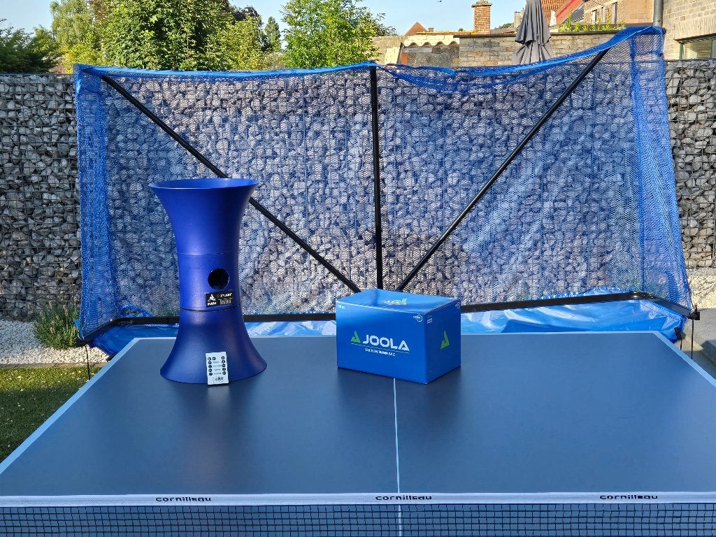 Tafeltennis opvangnet + robot + balletjes, Sport en Fitness, Ophalen, Nieuw, Verrijdbaar