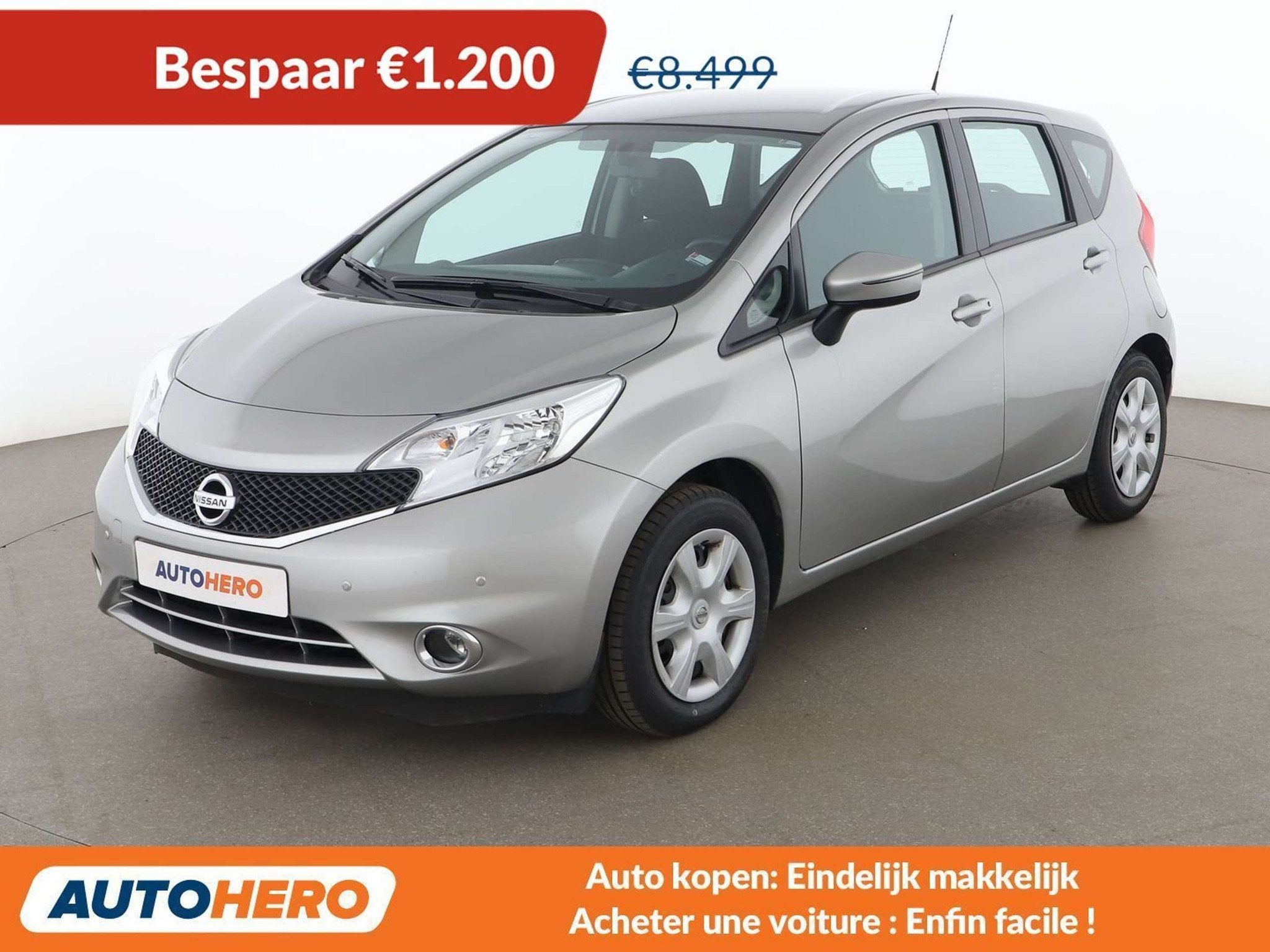 Nissan Note 1.2 Acenta (bj 2015), Auto's, Voorwielaandrijving, Stof, Gebruikt, Zwart