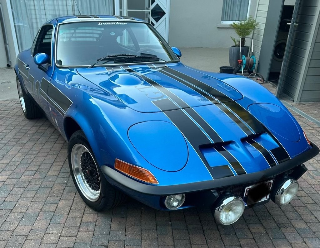 Opel gt 1971, Auto's, Achterwielaandrijving, 4 cilinders, Blauw, Leder