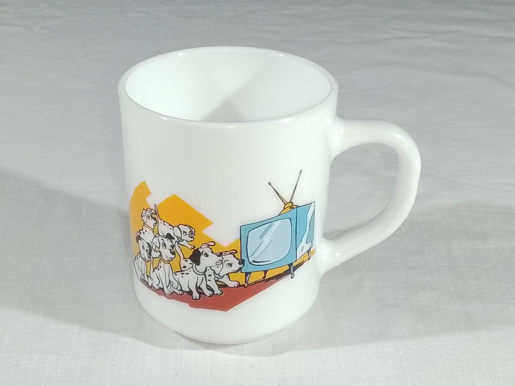 Vintage 101 Dalmatiërs Mok Disney – Arcopal France – Dixan, Verzamelen, Disney, Ophalen of Verzenden, Overige figuren, Gebruikt