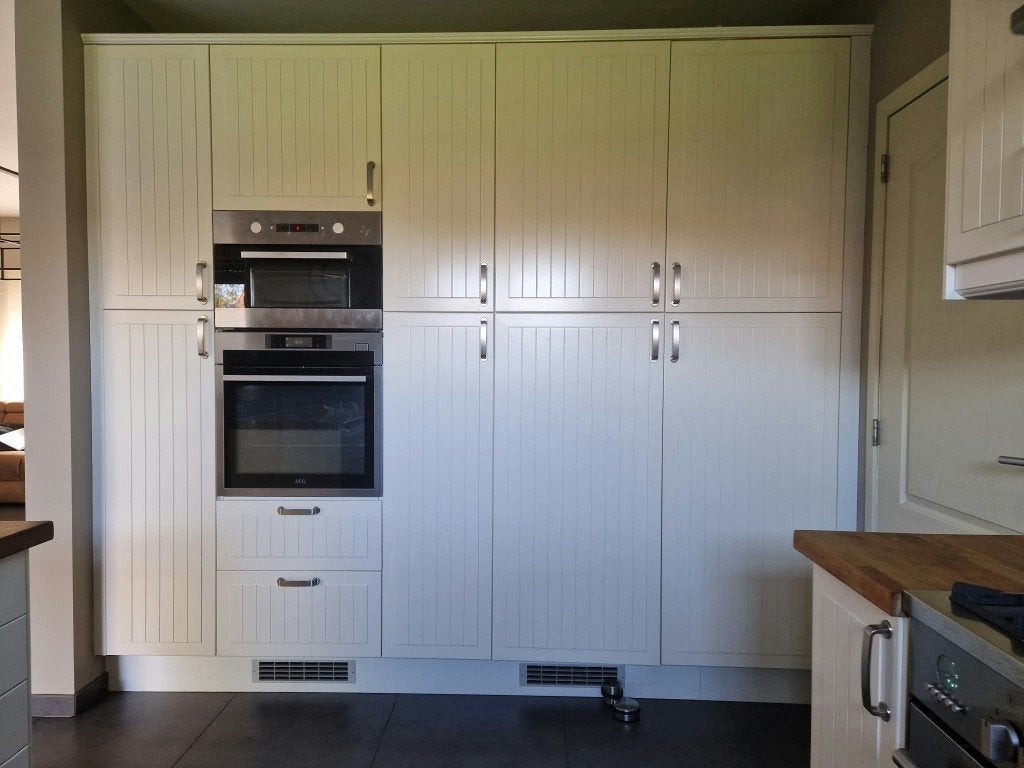 Ruime complete keuken met toestellen, Ophalen, Gebruikt, U-keuken, Hout