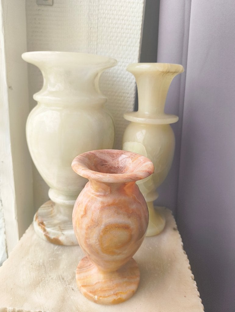 Prachtige Set van 3 Vintage Onyx Vazen, Antiek en Kunst, Ophalen