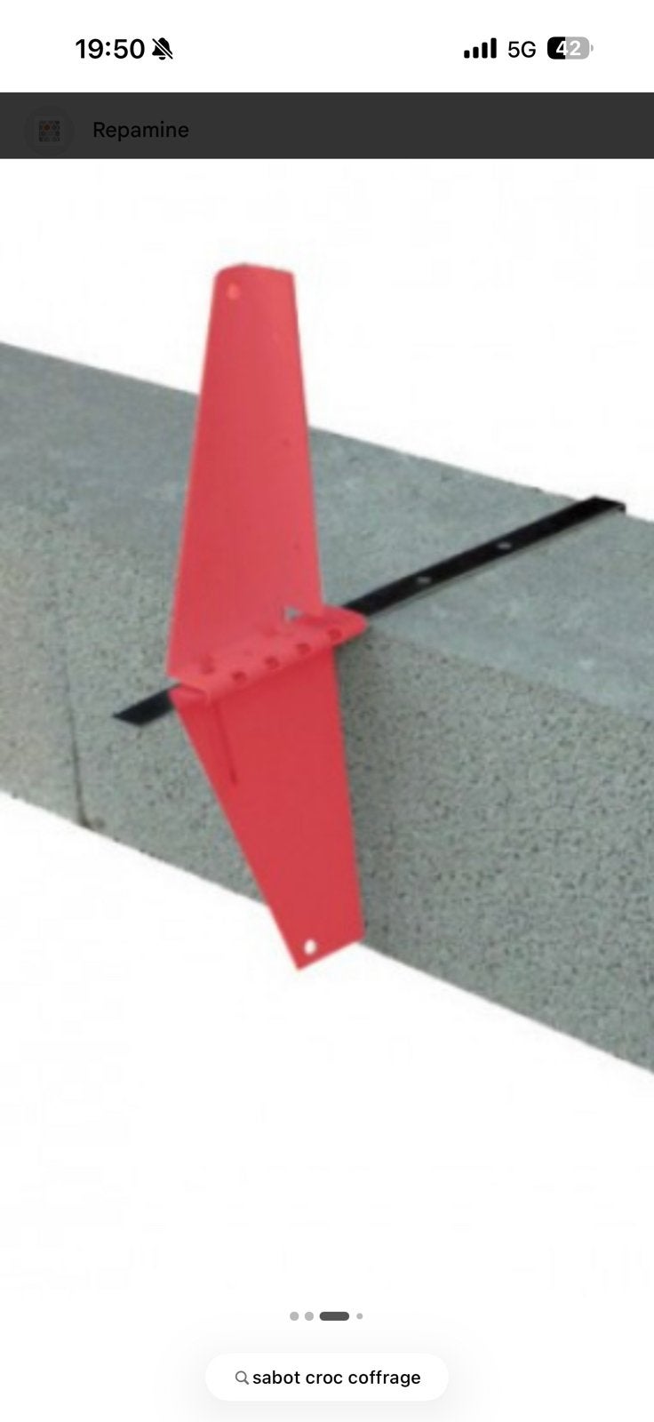 Sabot et patte de coffrage, Bricolage & Construction, Enlèvement, Comme neuf
