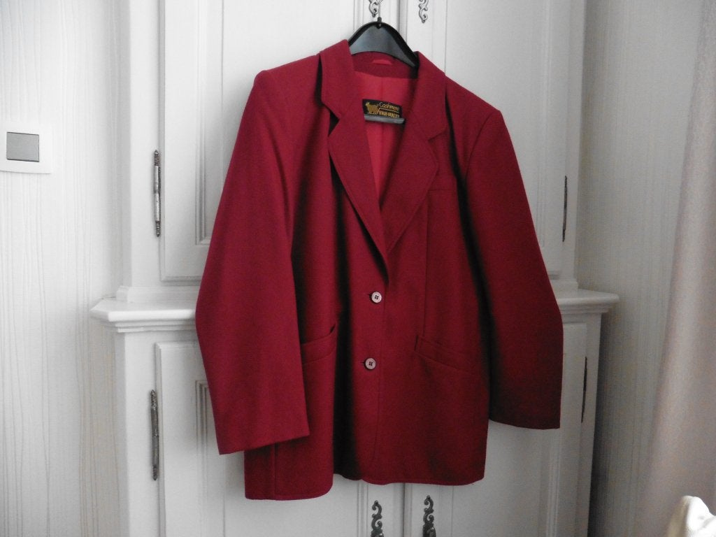 Veste doublée, 10% cachemire haute qualité, Rouge, Taille 38/40 (M), Enlèvement ou Envoi, Comme neuf