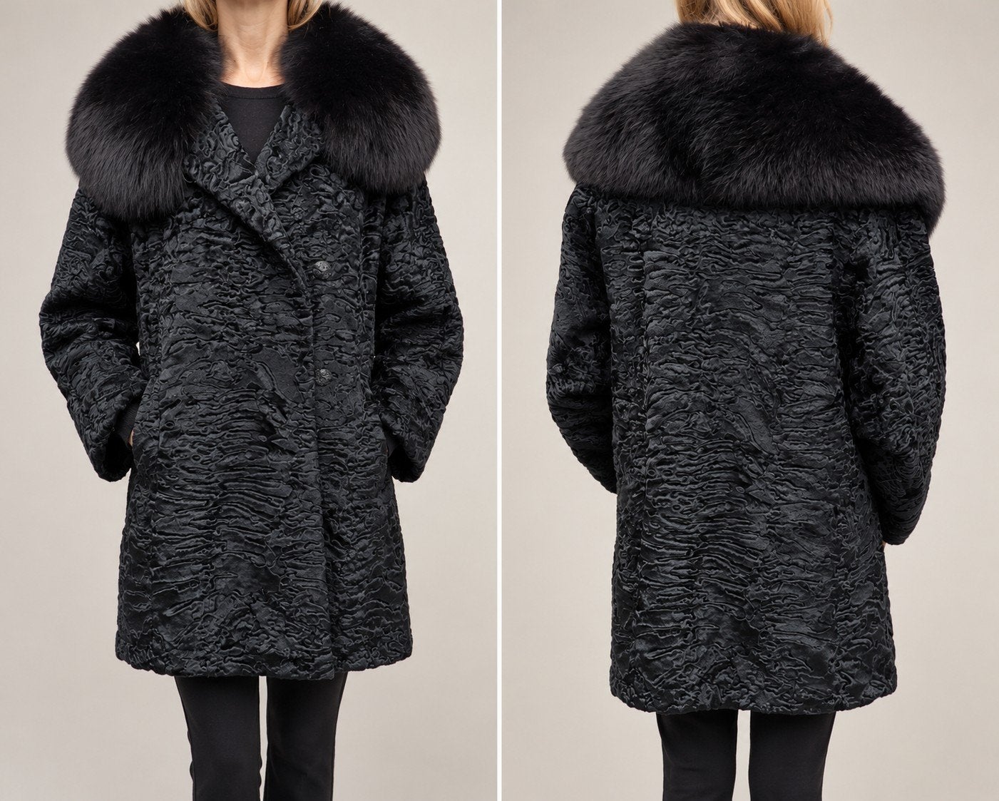Manteau en peau de mouton XL, Enlèvement ou Envoi, Comme neuf, Noir