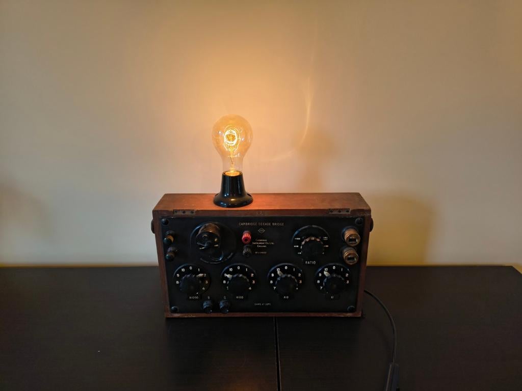 Vintage steampunk sfeerlamp, Huis en Inrichting, Ophalen, Gebruikt, Gloeilamp, 60 watt of meer