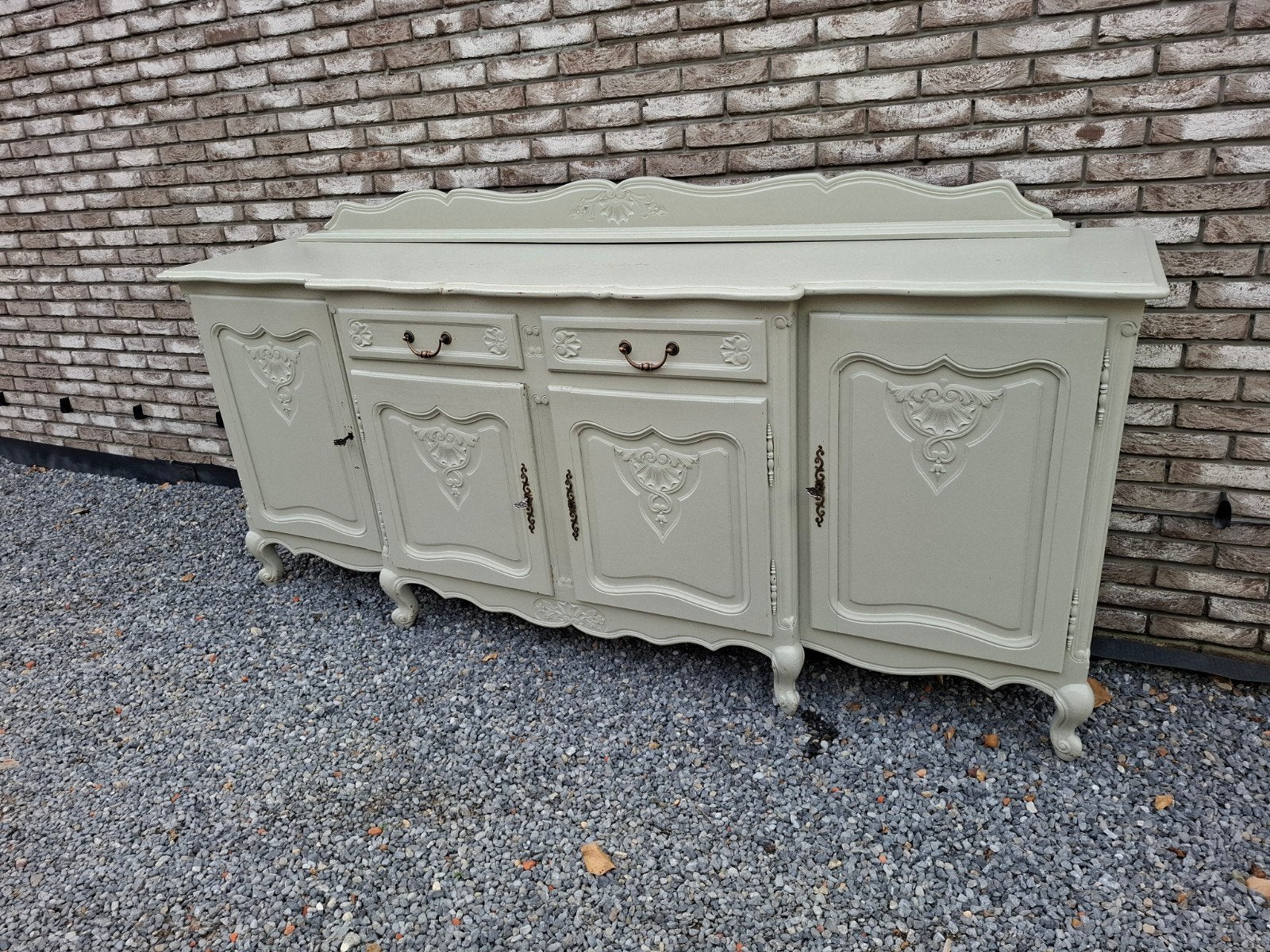 Eiken dressoir + tafel, Maison & Meubles, Armoires | Dressoirs, Avec tablette(s), Landelijk, Enlèvement, Utilisé