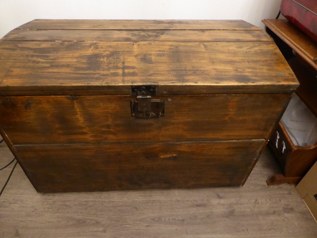 Houten koffer, Ophalen, Gebruikt