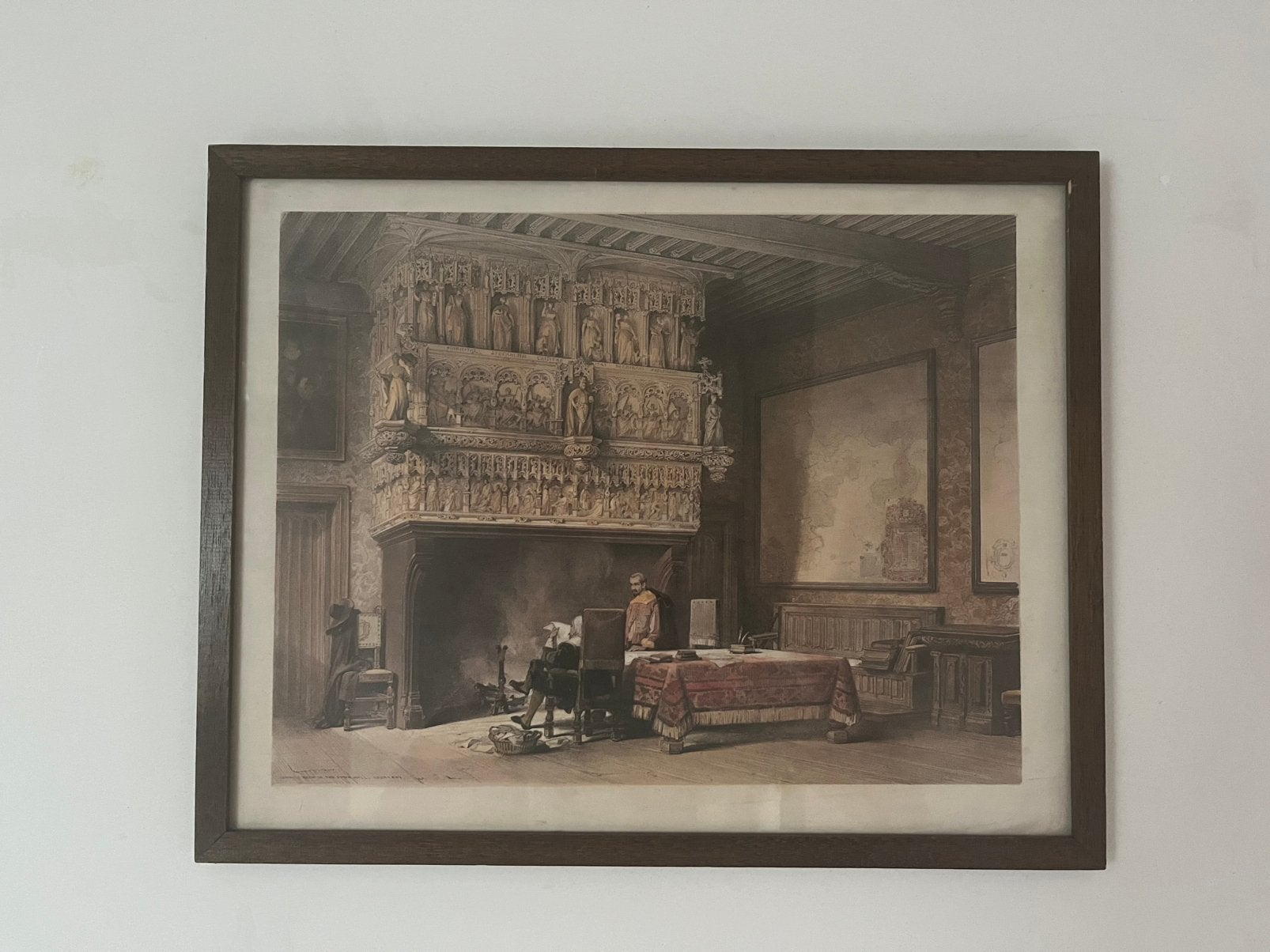 Lithografie stadhuis Kortrijk, Antiek en Kunst, Ophalen of Verzenden