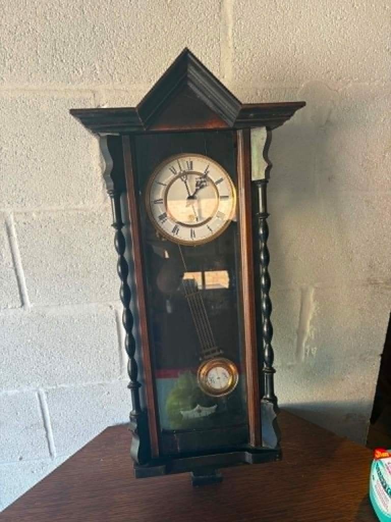 Horloge Murale - Noir, Classique, Noir, Avec pendule, Enlèvement