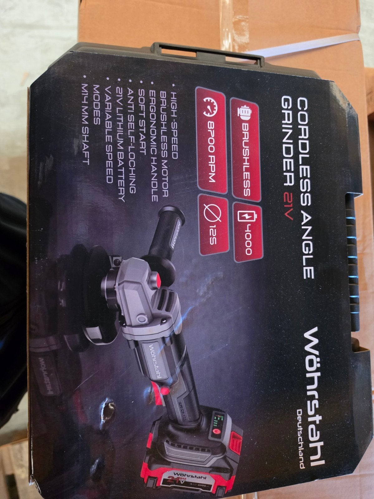 Wöhrstahl 21V Accu Haakse Slijper 125 mm – Brushless – Nieuw, Ophalen of Verzenden