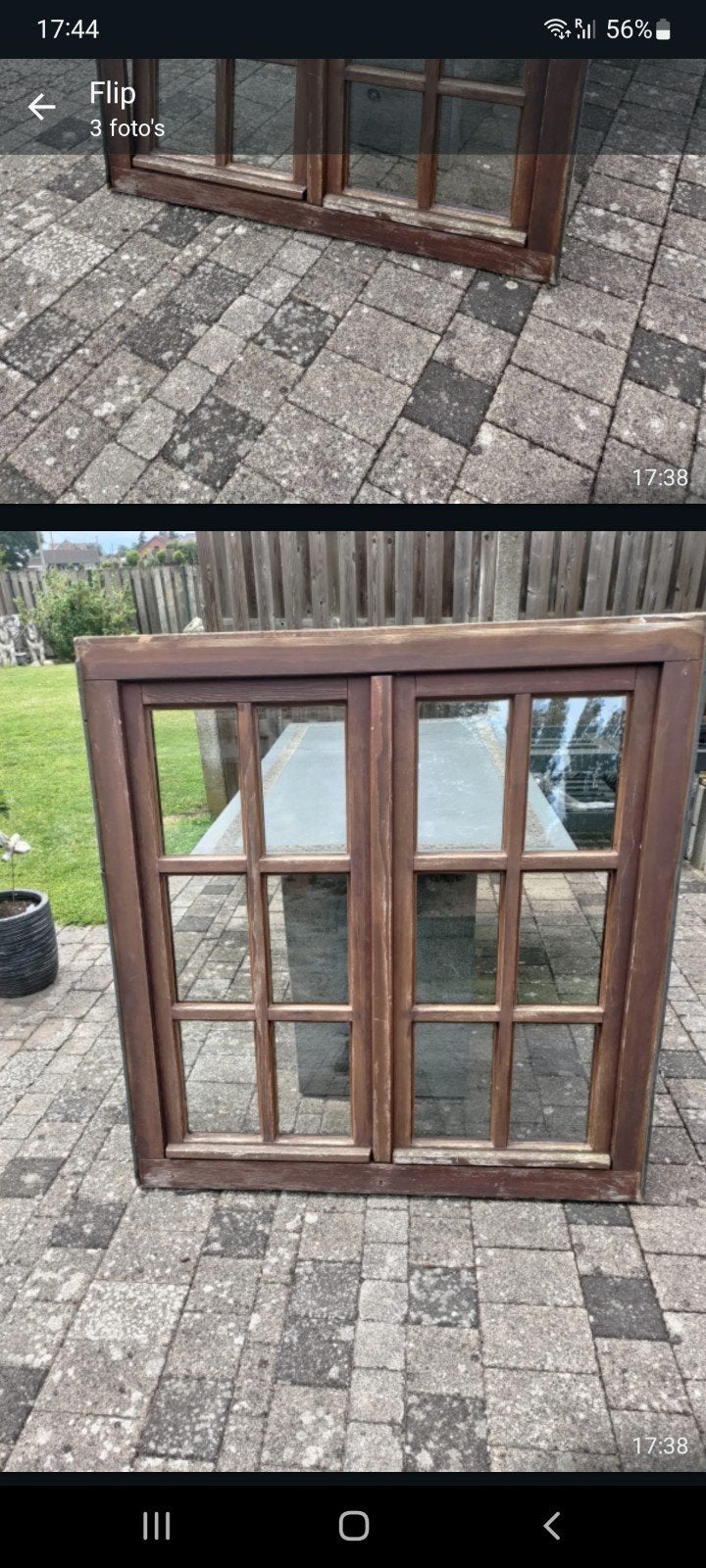 Houten kozijn dubbelglas, Ophalen, Dubbelglas