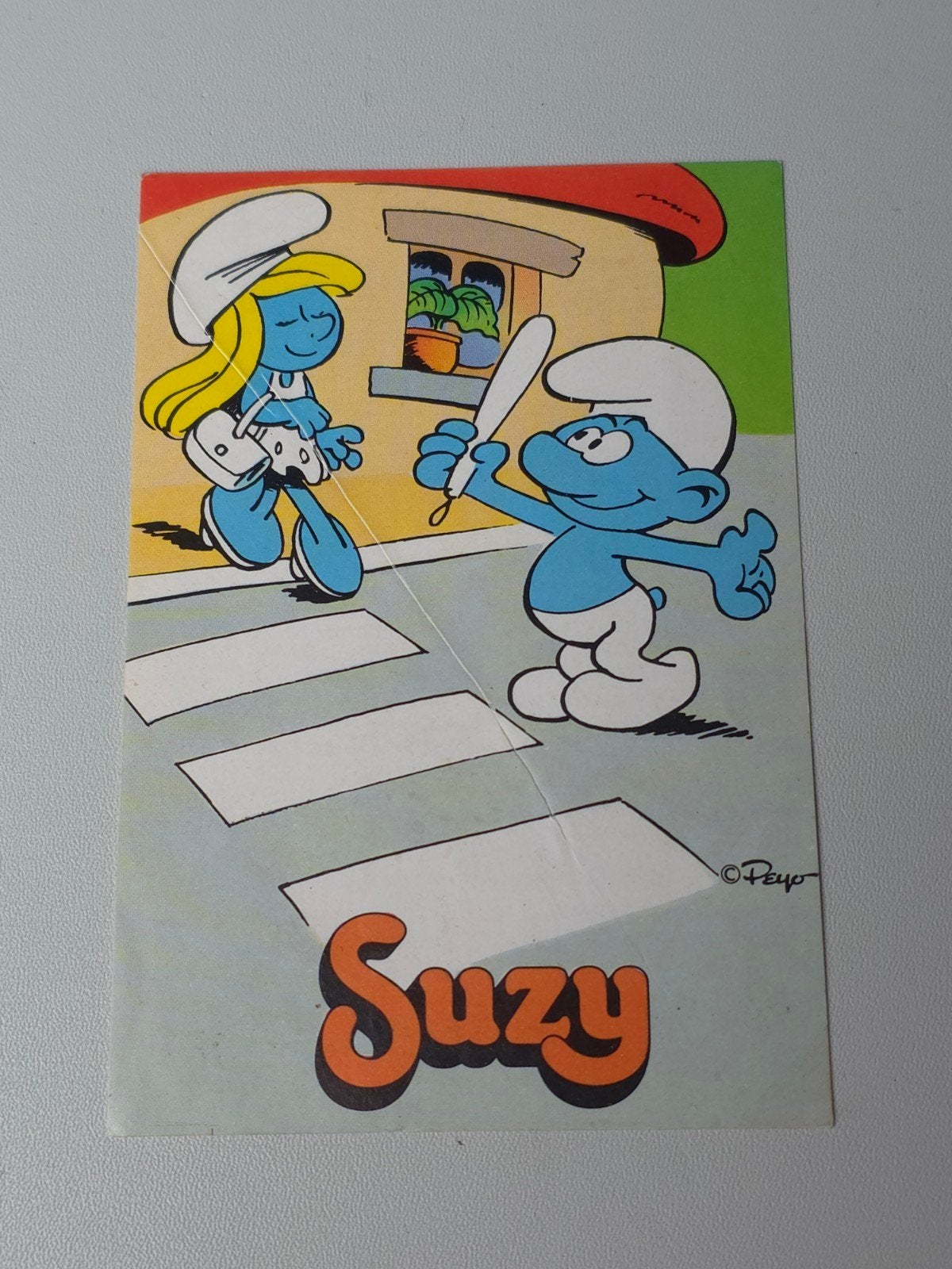 Autocollant Schtroumpf Suzy no 4, Envoi, Comme neuf, Différents Schtroumpfs, Autres types