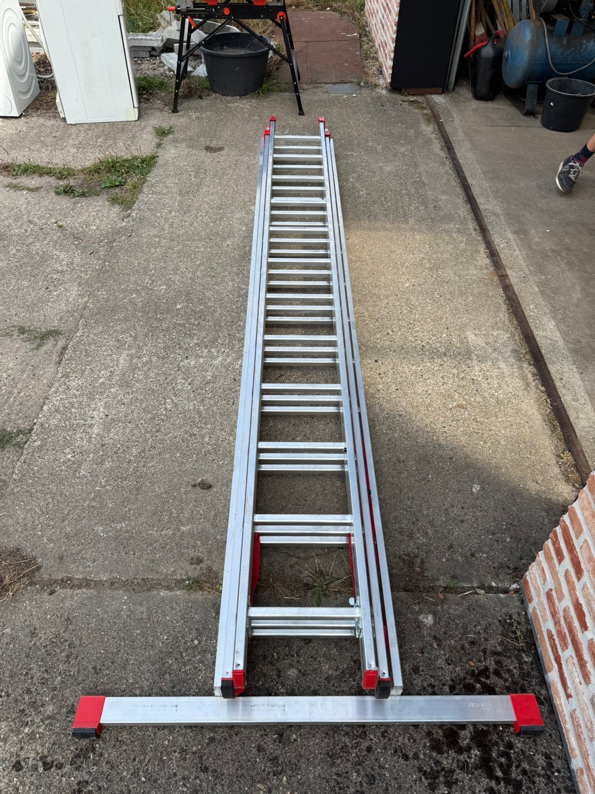 3 delige ladder, Doe-het-zelf en Bouw, Ladders en Trappen, Ophalen, Zo goed als nieuw, Ladder