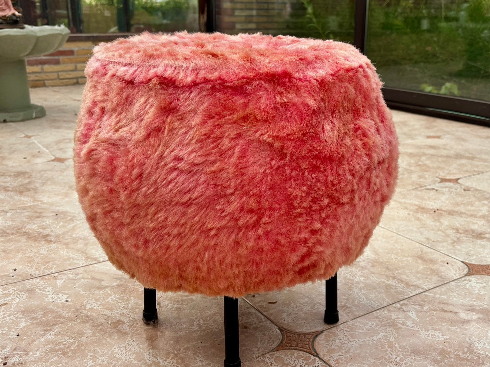 Pouf retro, Enlèvement, Utilisé, Rond