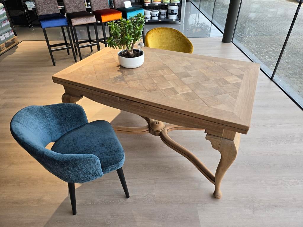 Romantische eiken tafel tot 276cm lang, Huis en Inrichting, Ophalen, Vijf personen of meer, Rechthoekig, Eikenhout