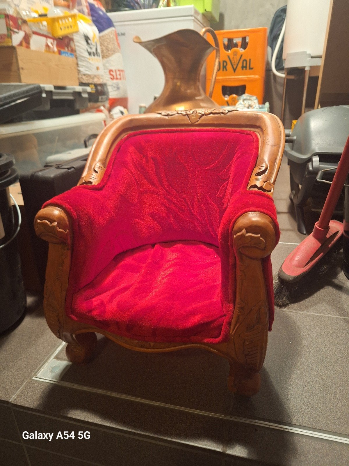 Fauteuil de poupées en chêne sculpté, Enlèvement, Comme neuf, Accessoires