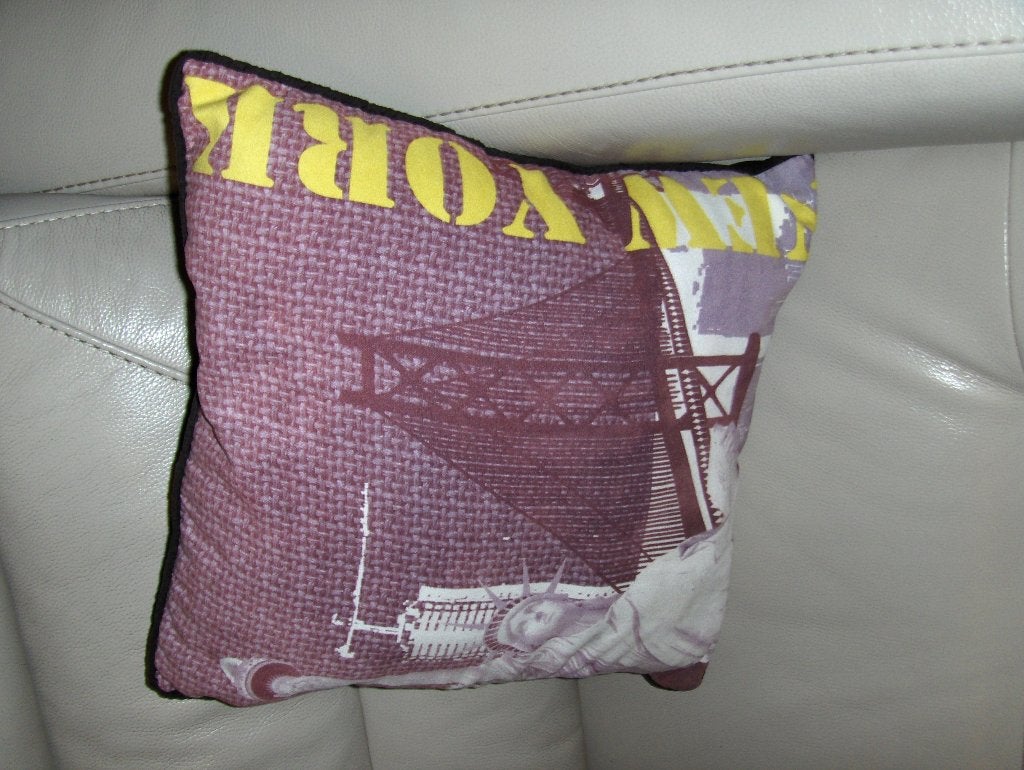 Coussins New York comme neuf pour 5€ .  40x40 cm., Ophalen of Verzenden, Nieuw, Vierkant