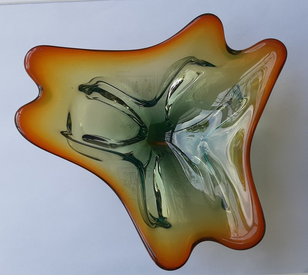 Prachige vintage Murano glazen schaal jaren 60-70, Ophalen of Verzenden