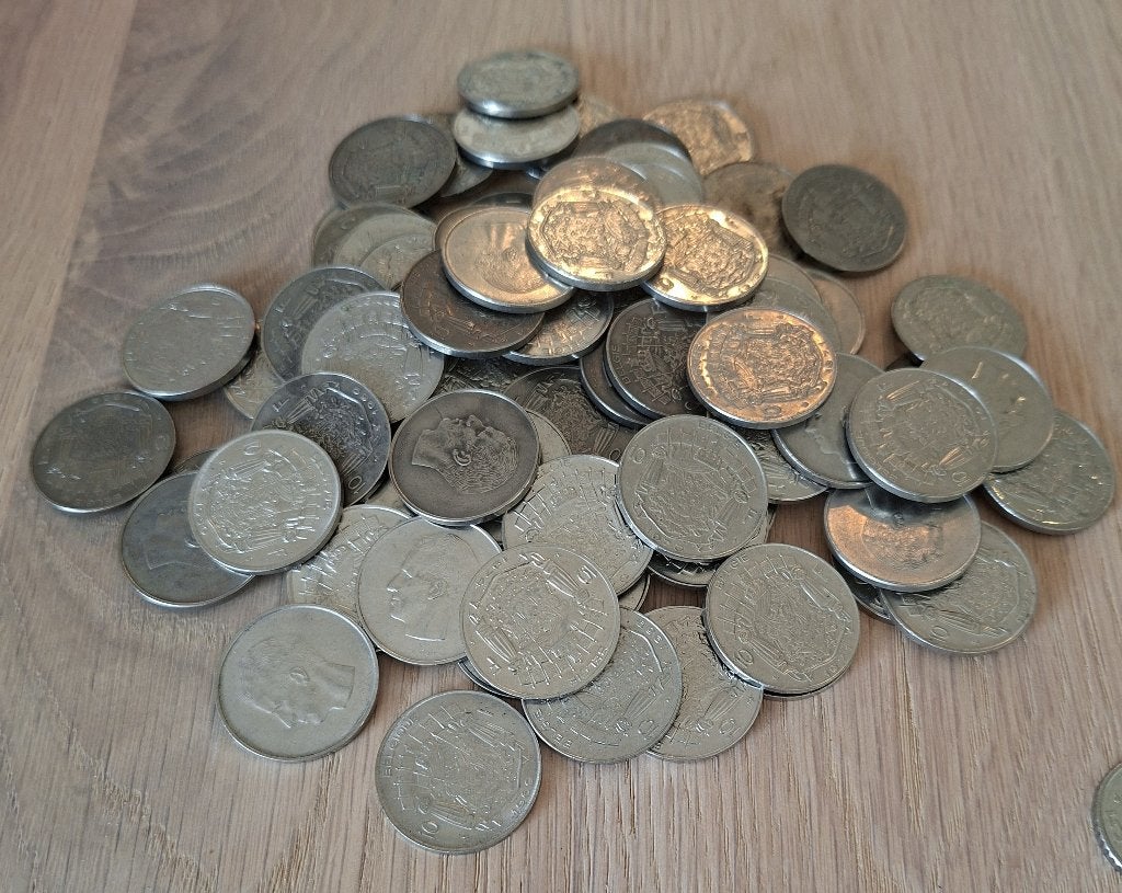 Lot munten - 10 / 50 BF - 100 % Nikkel - 1,27 kg, Enlèvement, Autre, Série