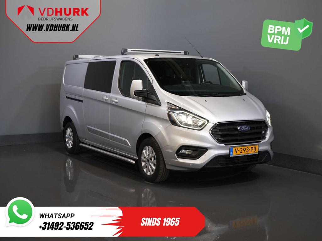 Ford Transit Custom 2.0 TDCI 130 pk L2 Limited DC Dubbel Cab, Automaat, 186 g/km, Parkeersensor, Bedrijf