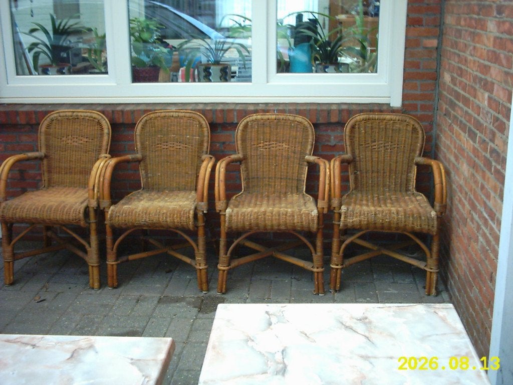 rieten tuinstoelen, Ophalen, Gebruikt, Overige materialen