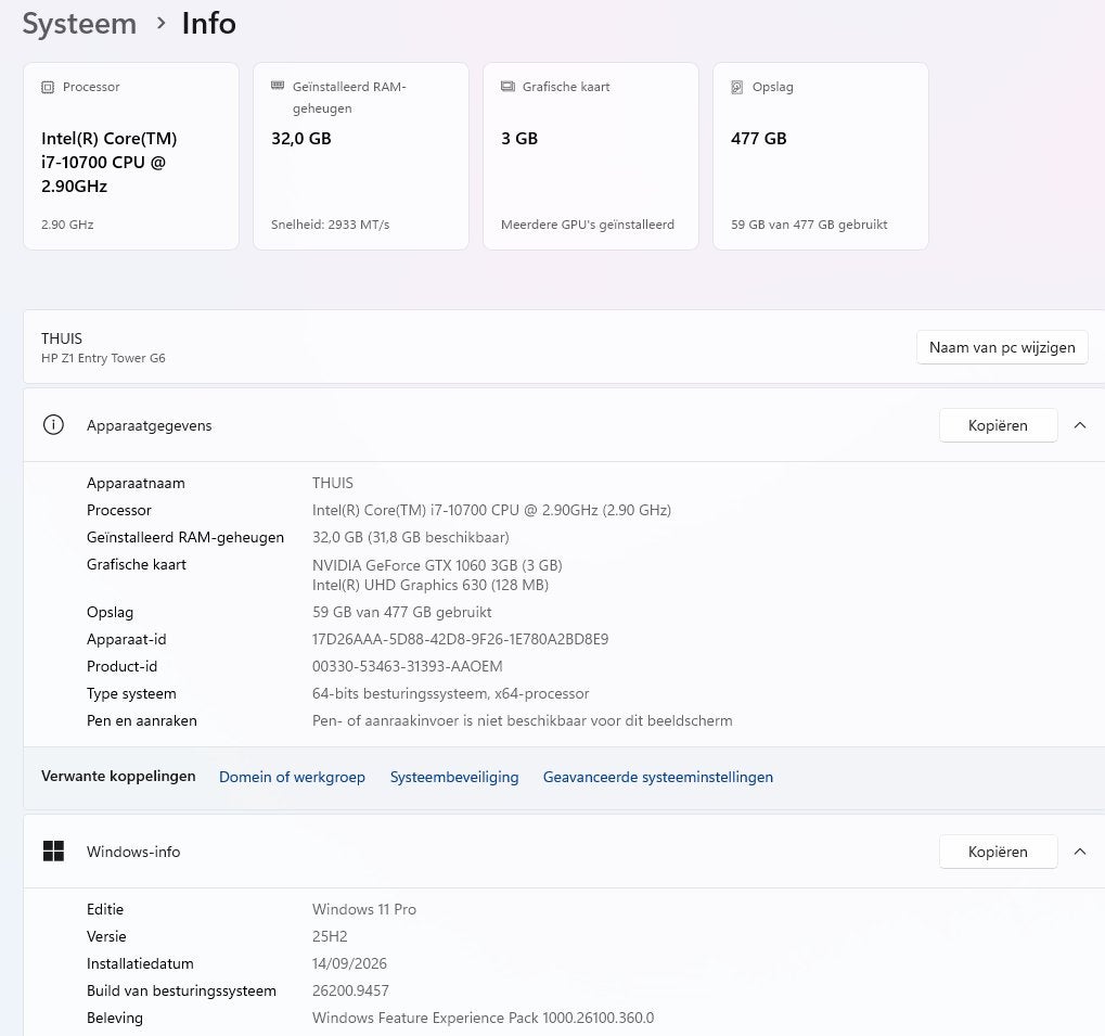 HP Z1 G6 Workstation | i7-10700 | 32GB RAM, Hp, 32 GB, 4 Ghz ou plus, Enlèvement