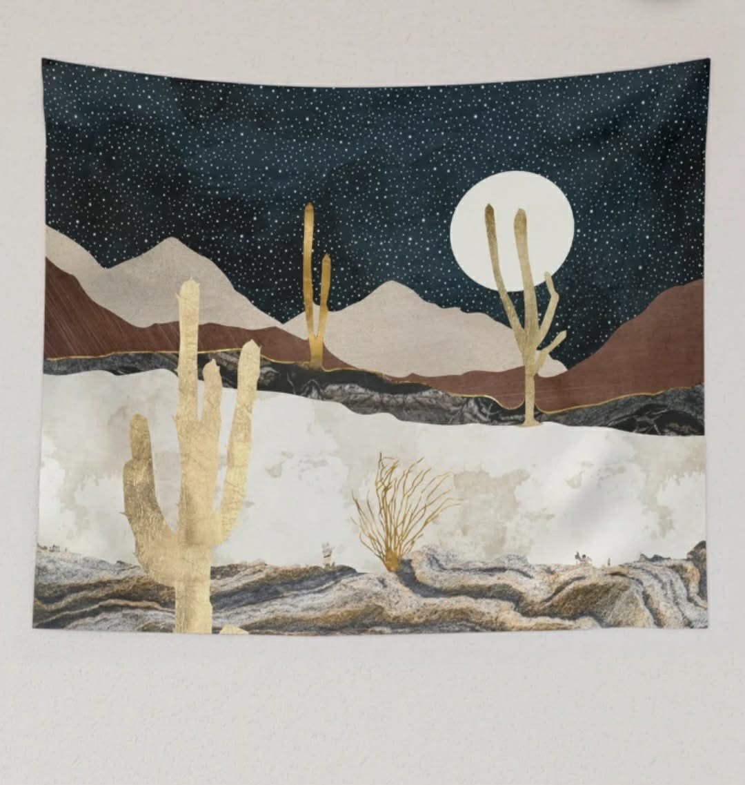 groot wandkleed, Tapisserie murale, Bleu, Comme neuf, Textile