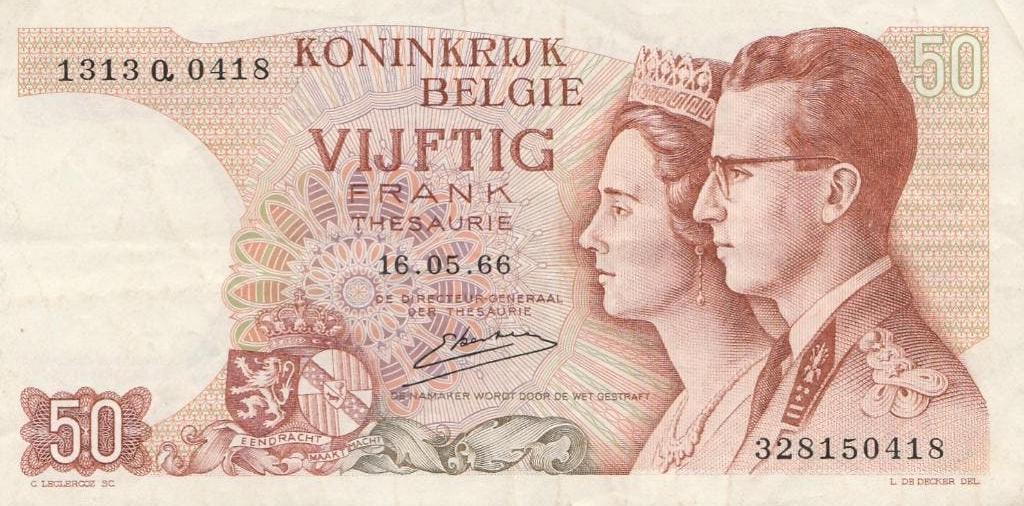 Belgie 50 Frank 16.05.1966, Ophalen, Los biljet
