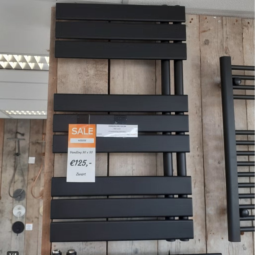 KORTING Vandling 90x50, mat zwart, radiator, CV, Modern luxe, Ophalen of Verzenden, Nieuw, Zwart, Modern