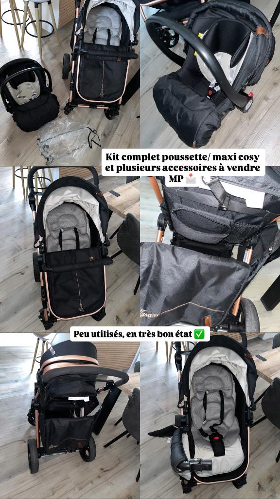 Poussette lot complet Chipolino, Kinderen en Baby's, Kinderwagens en Combinaties, Gebruikt, Met reiswieg, Ophalen, Kinderwagen