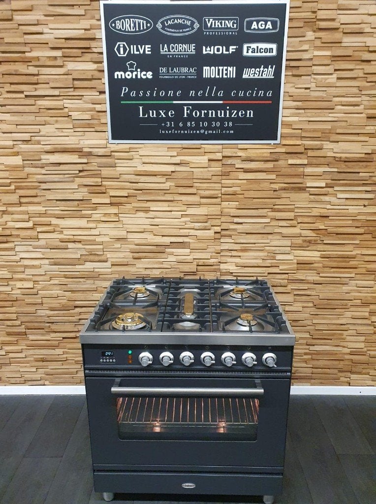 🔥Boretti Fornuis 80cm antraciet + rvs 1 elektrische oven, Ophalen, 60 cm of meer, Zo goed als nieuw, Energieklasse A of zuiniger