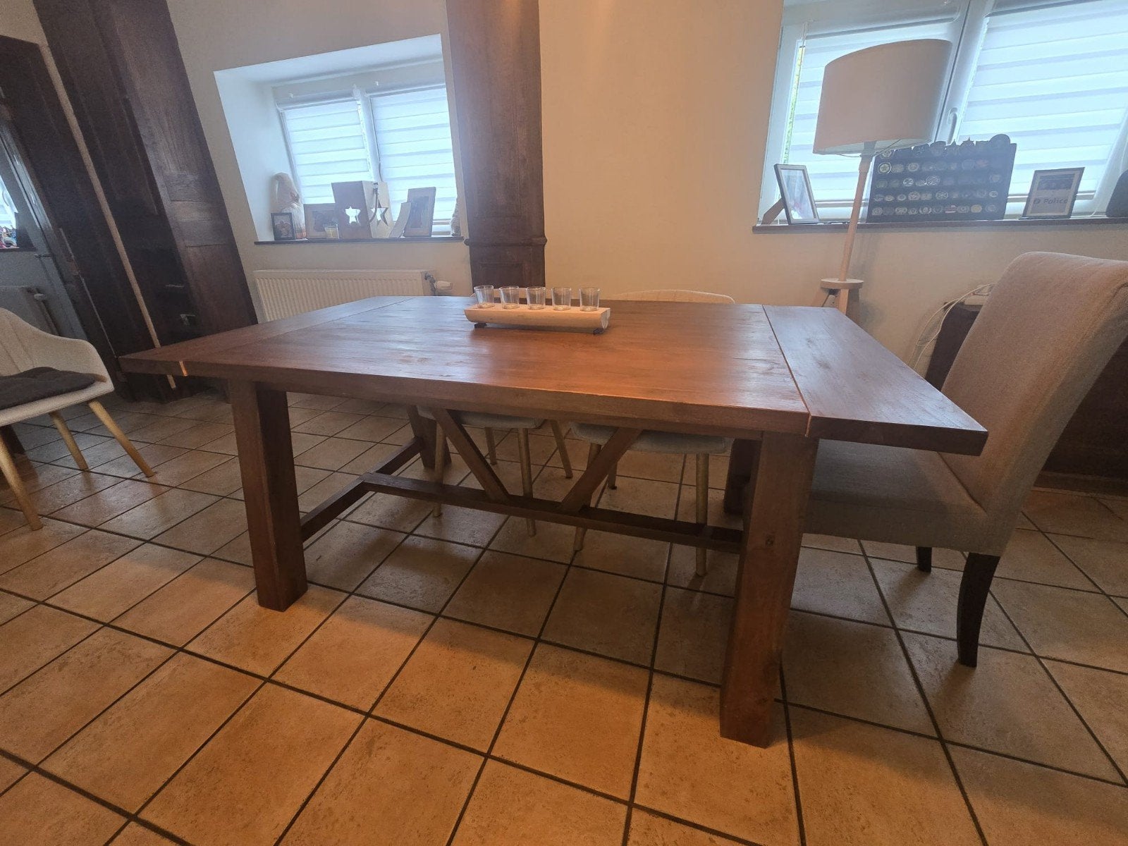 Table en teck 6 personnes 180x100, Teck, 150 à 200 cm, Cinq personnes ou plus, 100 à 150 cm