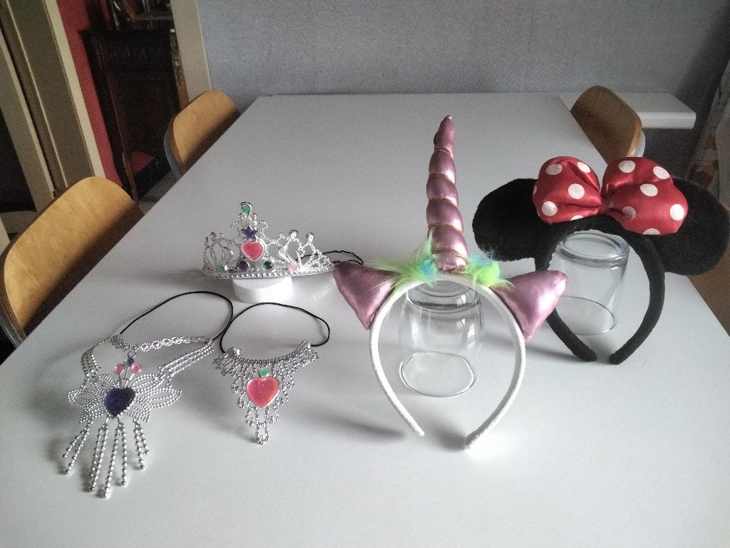 Lot déguisements fille/serre-tête Licorne/Minnie/Princesse, Enfants & Bébés, Enlèvement ou Envoi, Utilisé, Fille
