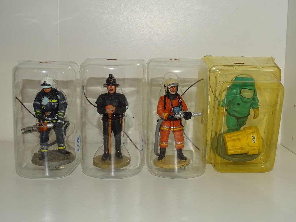 figurines pompiers lot 4 collection del prado brandweer, Enlèvement ou Envoi, Comme neuf, Autres types
