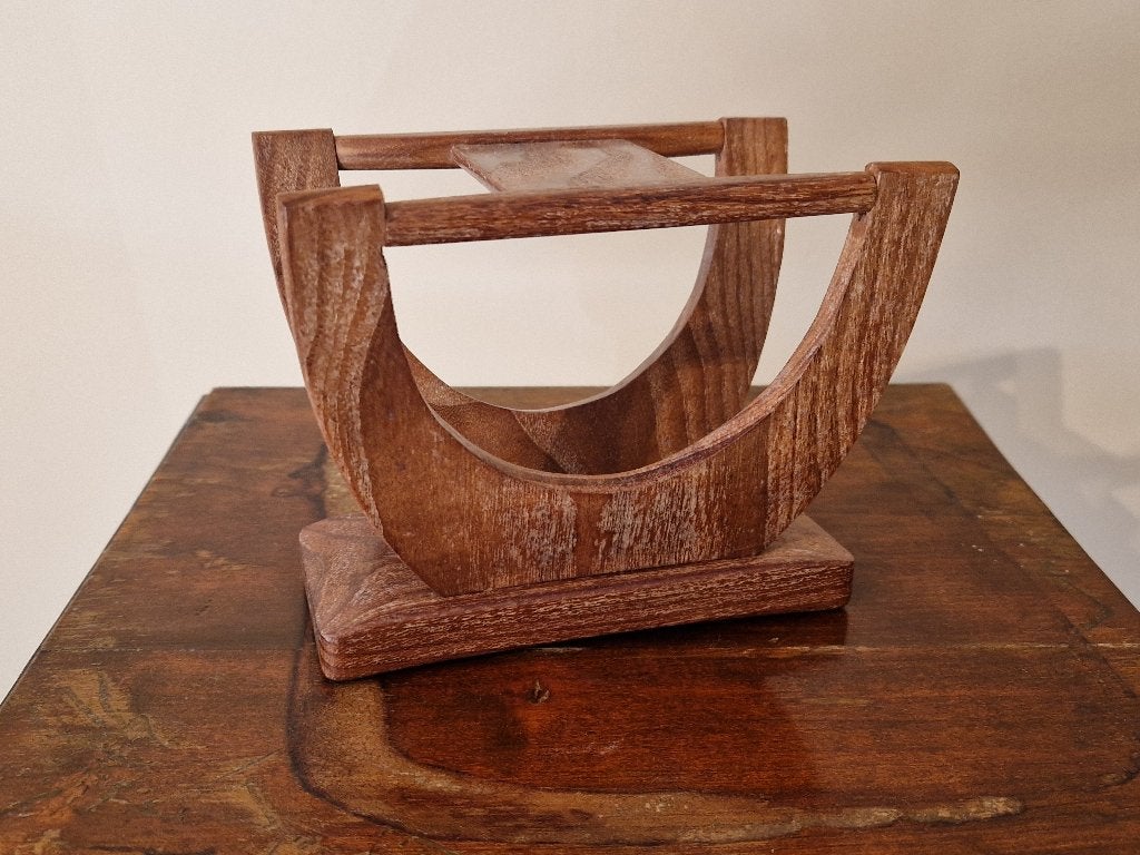 Ethiopisch gesneden houten hoofdsteun, neksteun,  Jumma, Antiquités & Art, Afrique, Brun, Bois, 15 cm