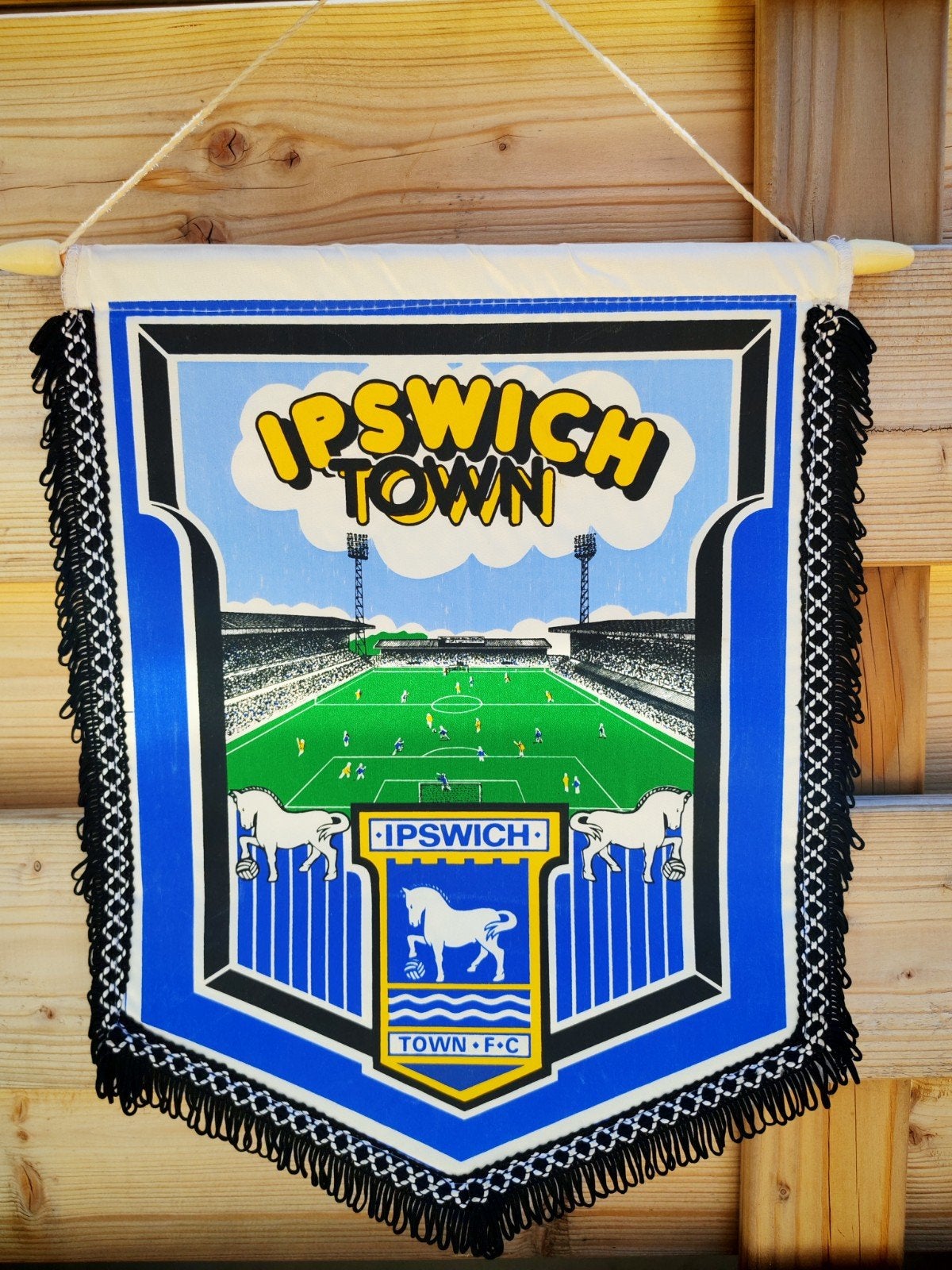 1983 Ipswich town prachtige vaandel, Verzamelen, Ophalen of Verzenden
