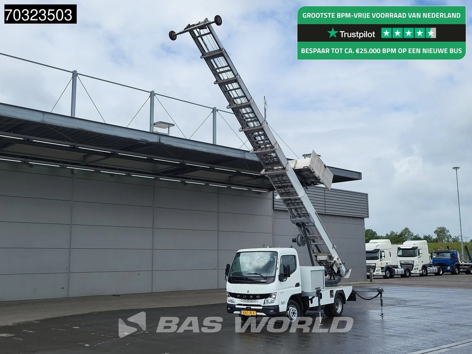 Mitsubishi Fuso Canter 3S13 30m Böcker Verhuislift Airco LE, Airconditioning, Gebruikt, Euro 6, Wit