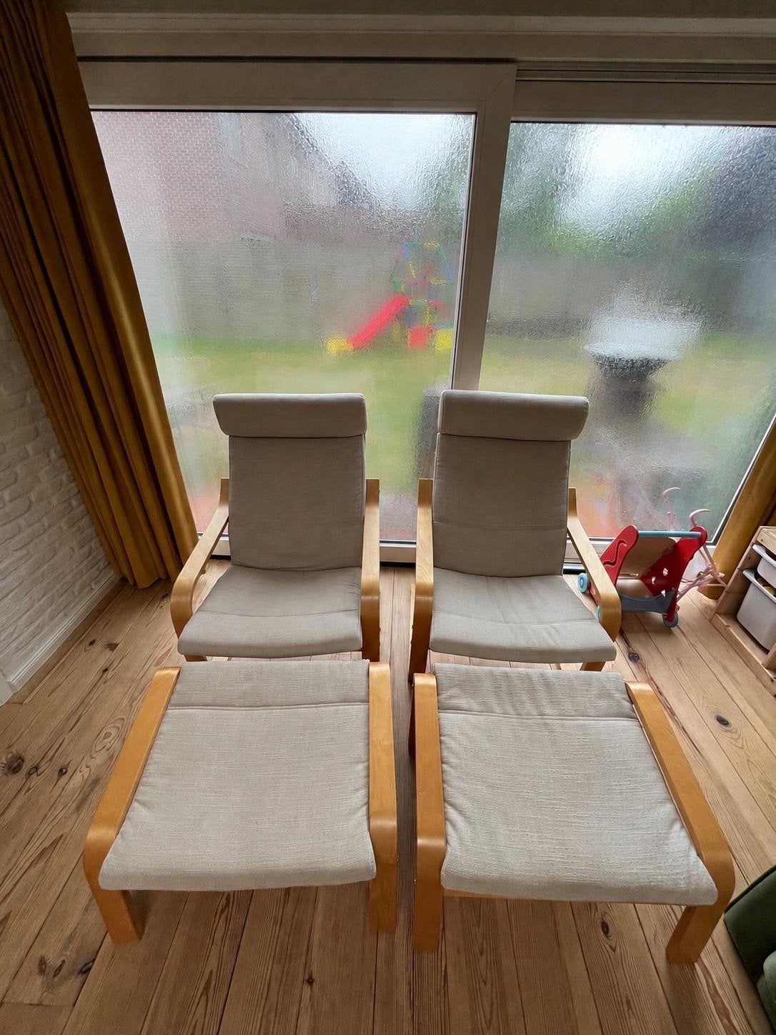 2 Poang of Pello fauteuils Ikea, Enlèvement, Comme neuf, Bois, Modern, landelijk