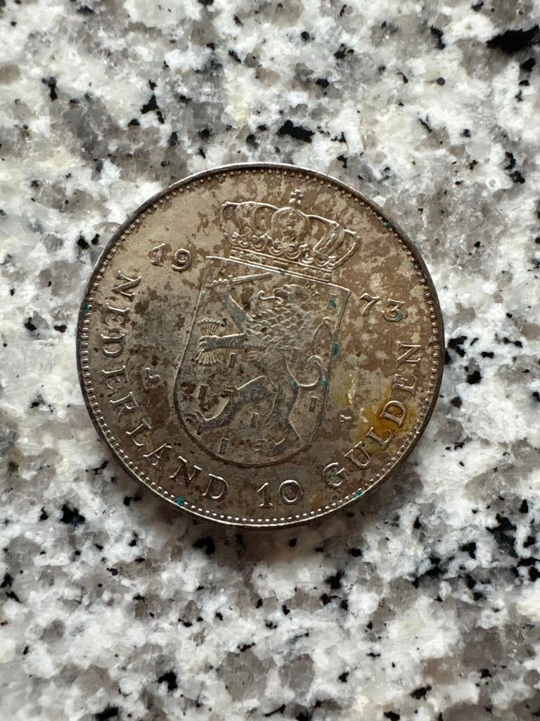 Zilveren 10 Gulden 1973 – Koningin Juliana –, Postzegels en Munten, Munten | Nederland, Losse munt, 10 gulden, Koningin Juliana