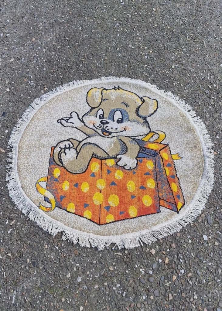 Vintage Rond Kindervloerkleed Puppy in cadeauverpakking, Maison & Meubles, Ameublement | Tapis & Moquettes, Rond, 100 à 150 cm