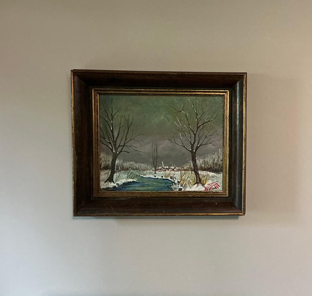 Lot 27. Peinture à l'huile. 300/240.Cadre390/330. Signé., Antiquités & Art, Art | Peinture | Classique, Enlèvement ou Envoi