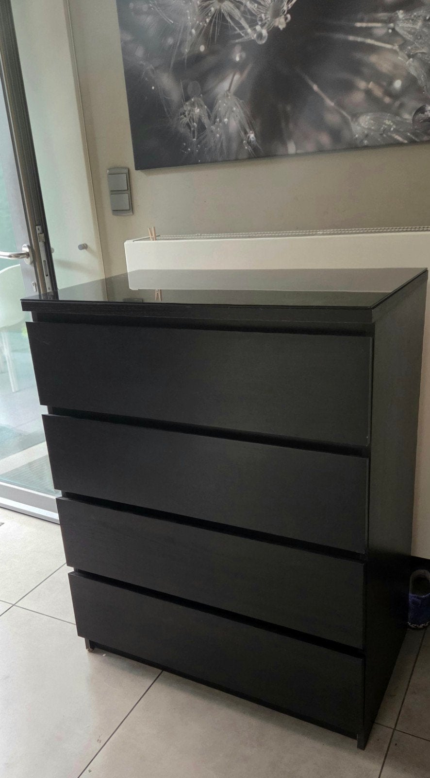 MALM ladekast 4 lades MET GLAZEN BLAD, Enlèvement