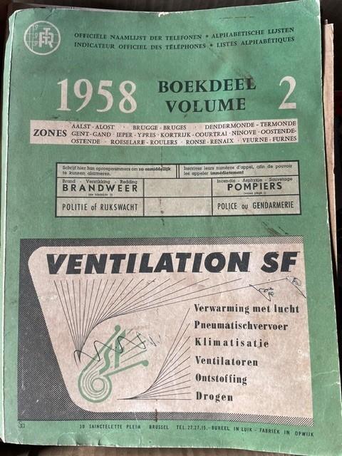 ANCIEN ANNUAIRE 1958 RégionFlandre orientale et occidentale, Antiquités & Art, Curiosités & Brocante, Enlèvement ou Envoi