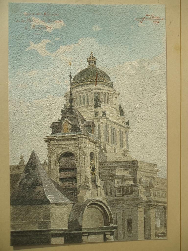1889 Jean BAES BXL Palais de Justice Poelaert Eglise Minimes, Enlèvement ou Envoi