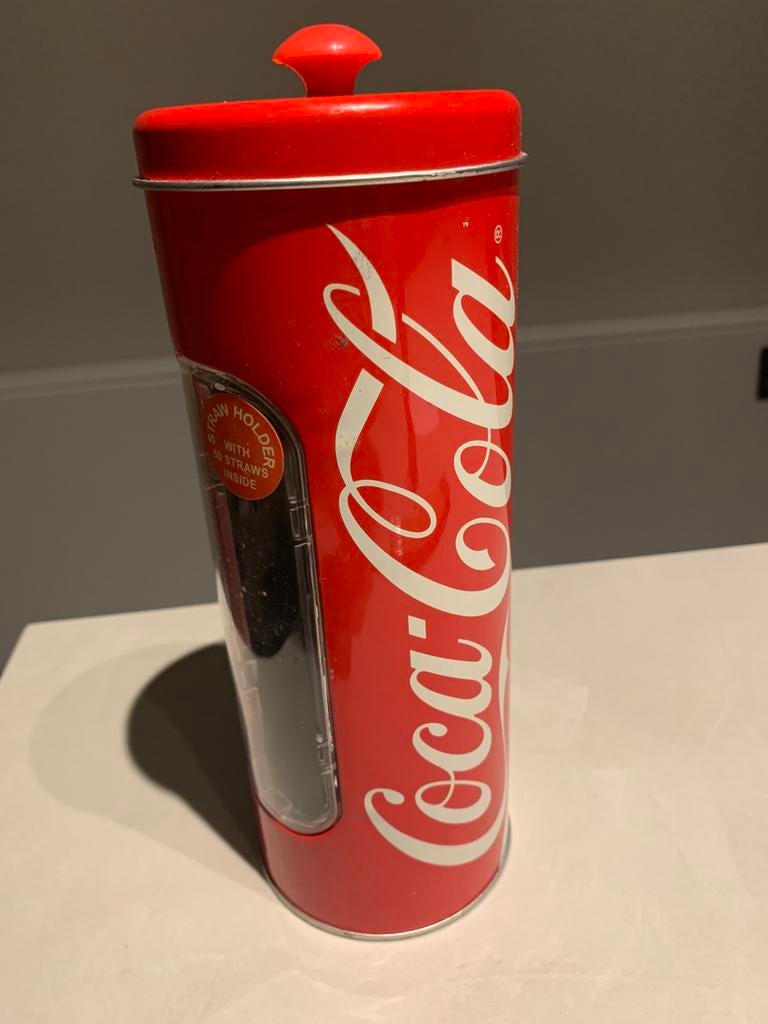 Vintage Coca Cola Straw Holder Dispenser Rietjes houder, Ophalen of Verzenden, Zo goed als nieuw