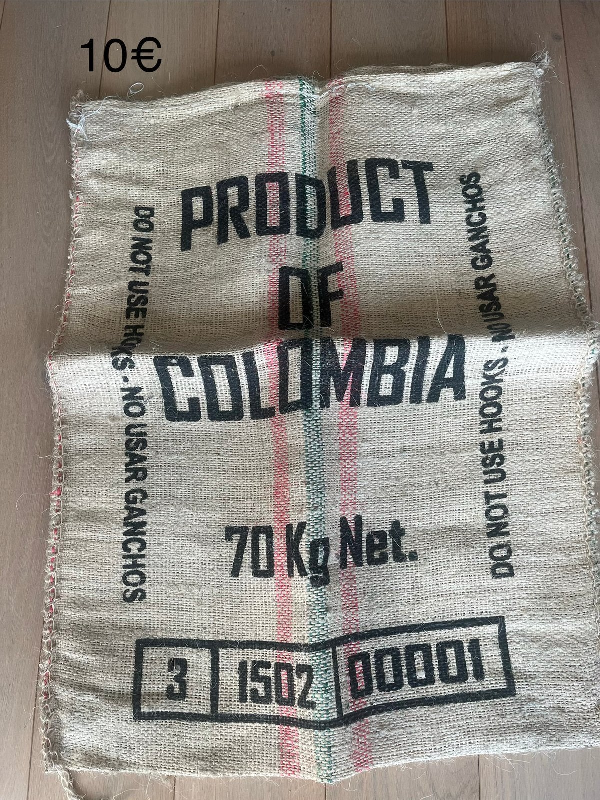 Sac en toile de jute café de Colombie, Enlèvement, Neuf